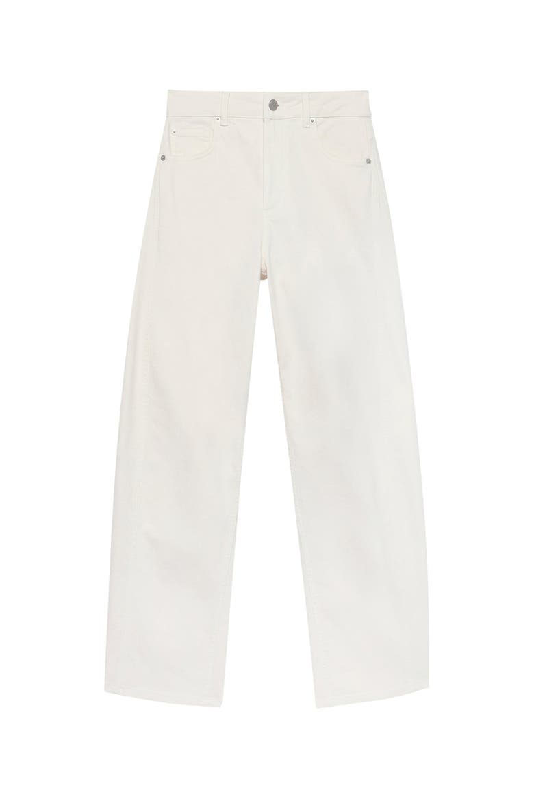 Barrel Leg High Rise Jeans, Alternate, color, Cream