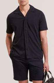 Ted Baker Fendry Cotton & Linen Knit Camp Shirt