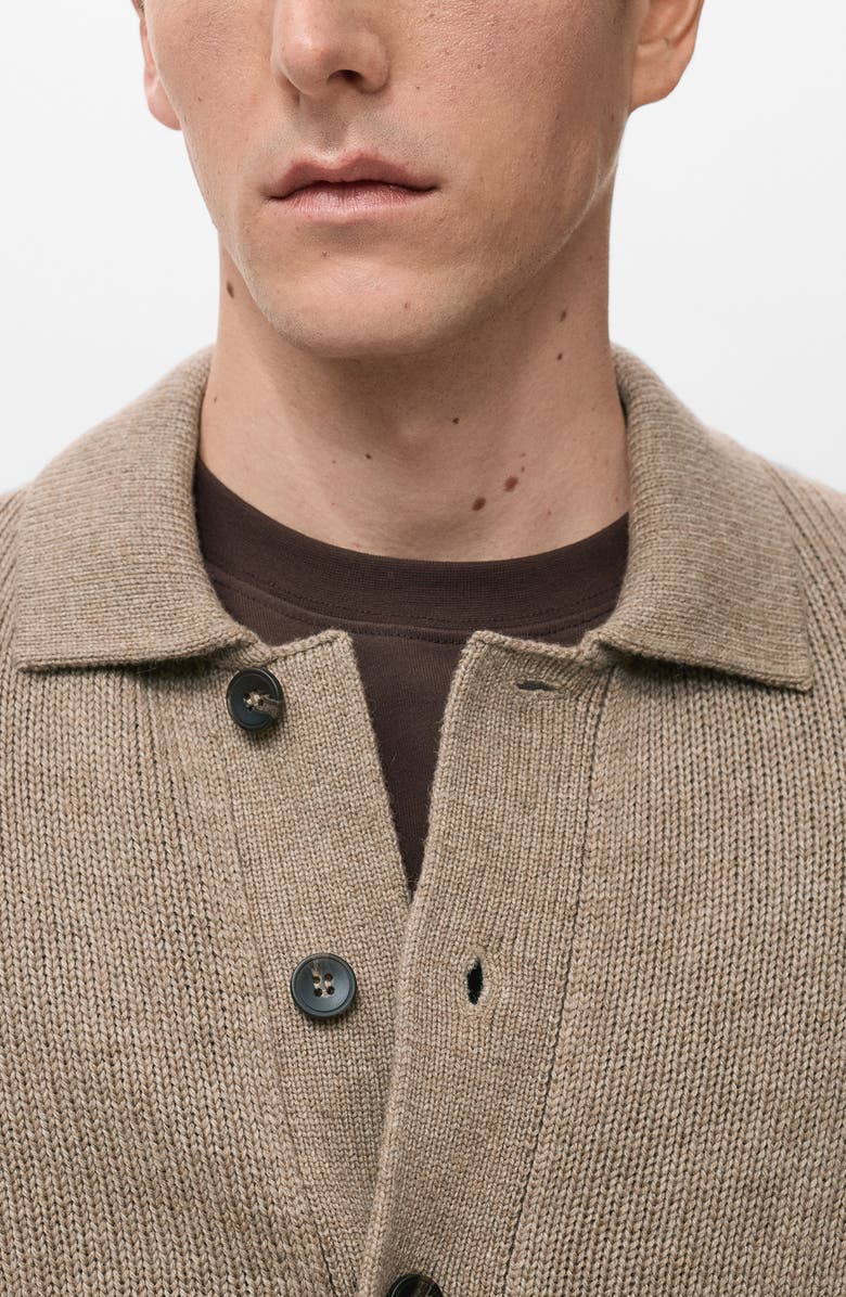 MANGO Wool Blend Cardigan, Alternate, color, Beige