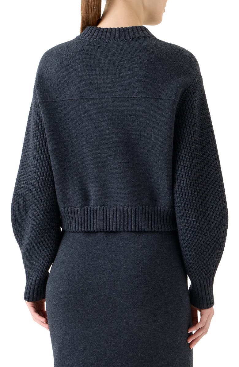 Akris punto Stretch Virgin Wool Bomber Jacket, Alternate, color, Charcoal