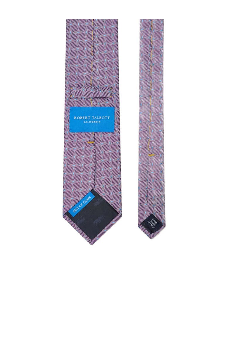 Robert Diamond Cube Necktie, Alternate, color, Lavender