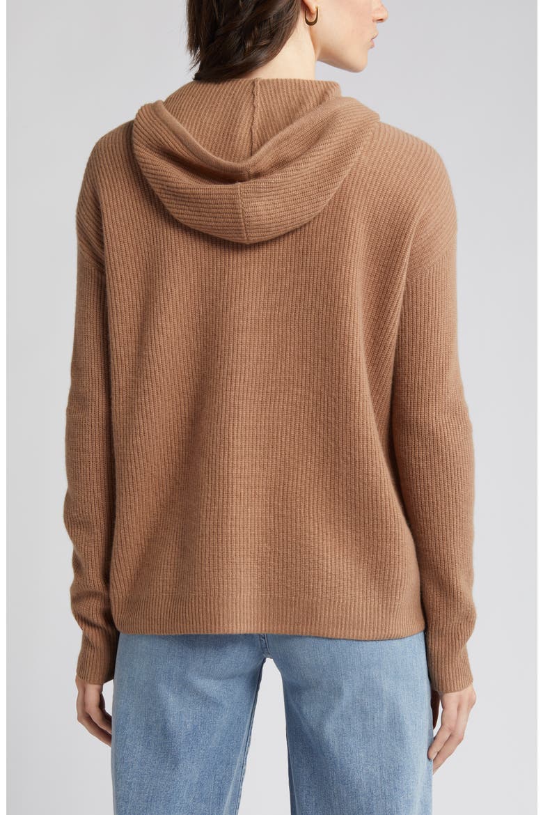Wool & Cashmere Knit Hoodie, Alternate, color, TAN SMOKE