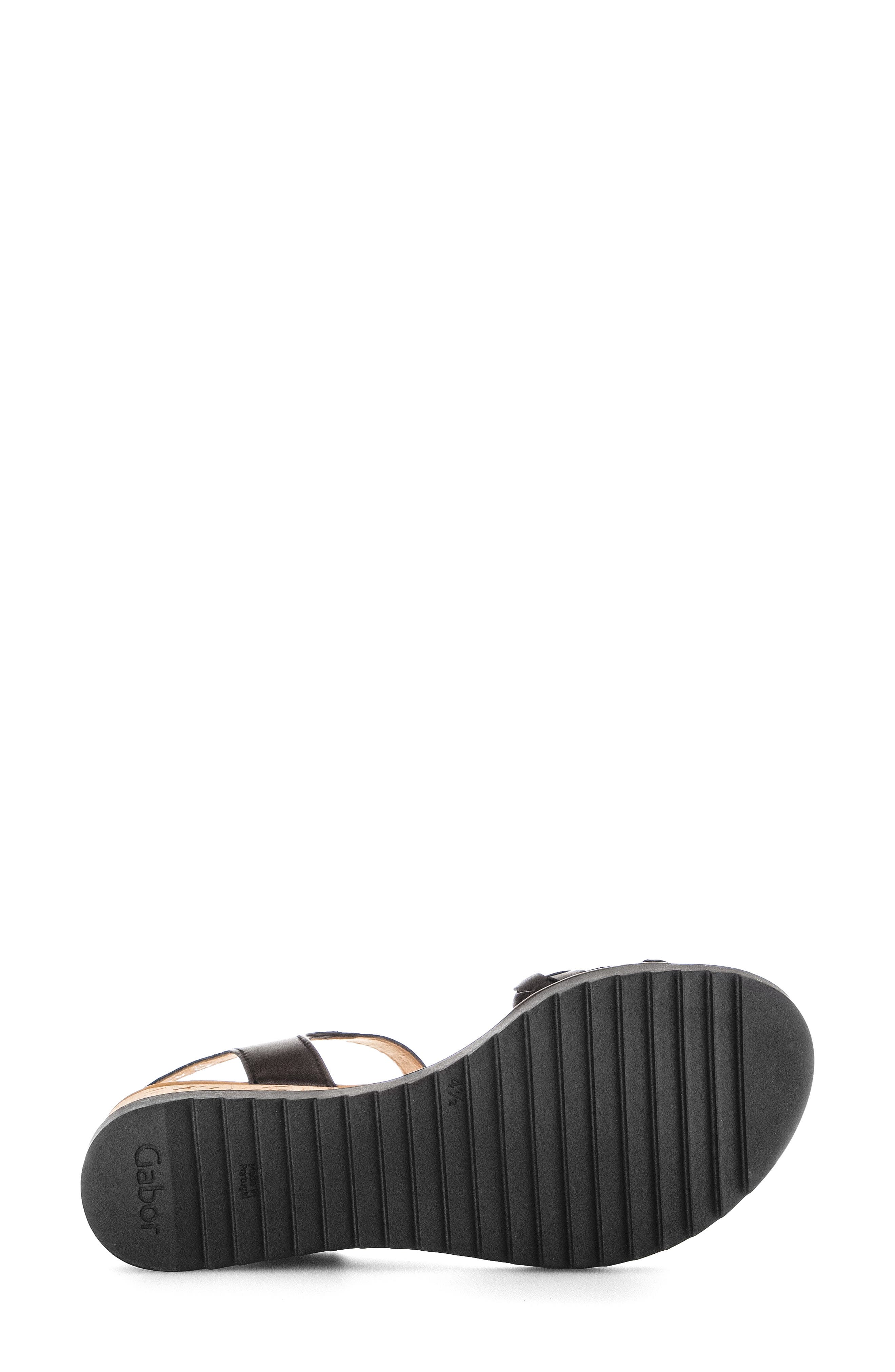 Gabor Ankle Strap Wedge Sandal, Alternate, color, Black