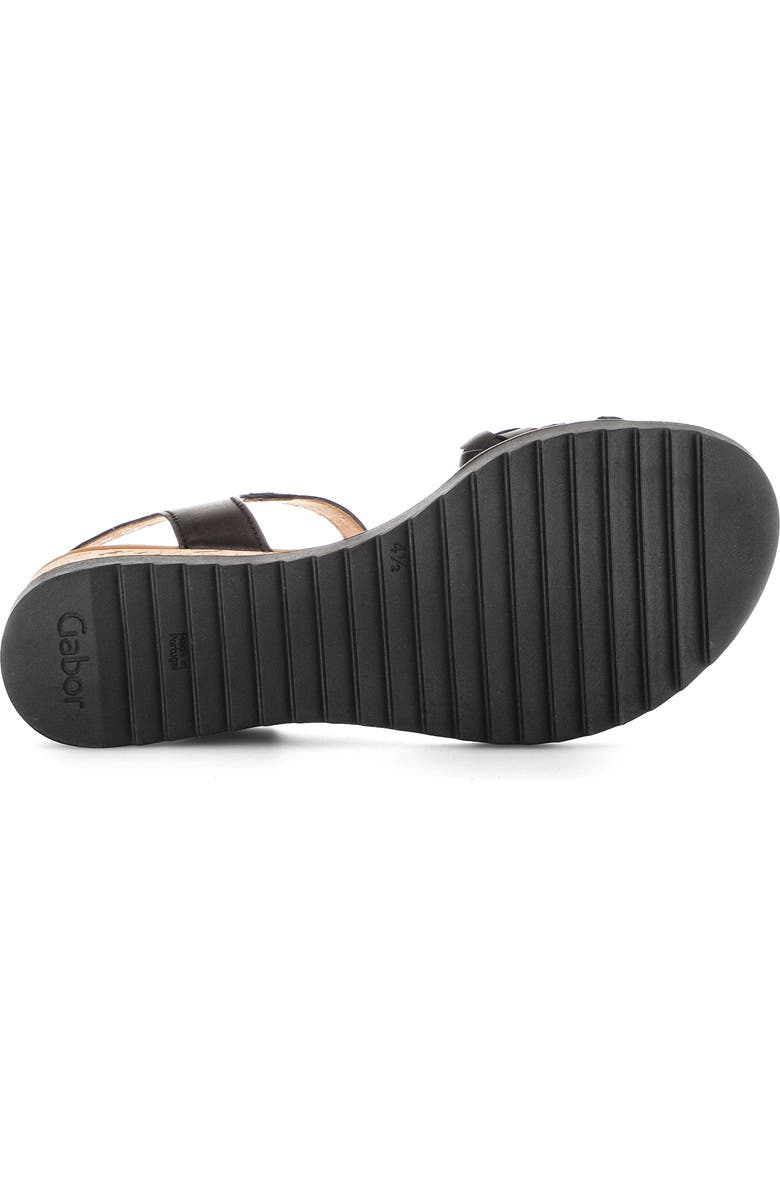 Gabor Ankle Strap Wedge Sandal, Alternate, color, Black