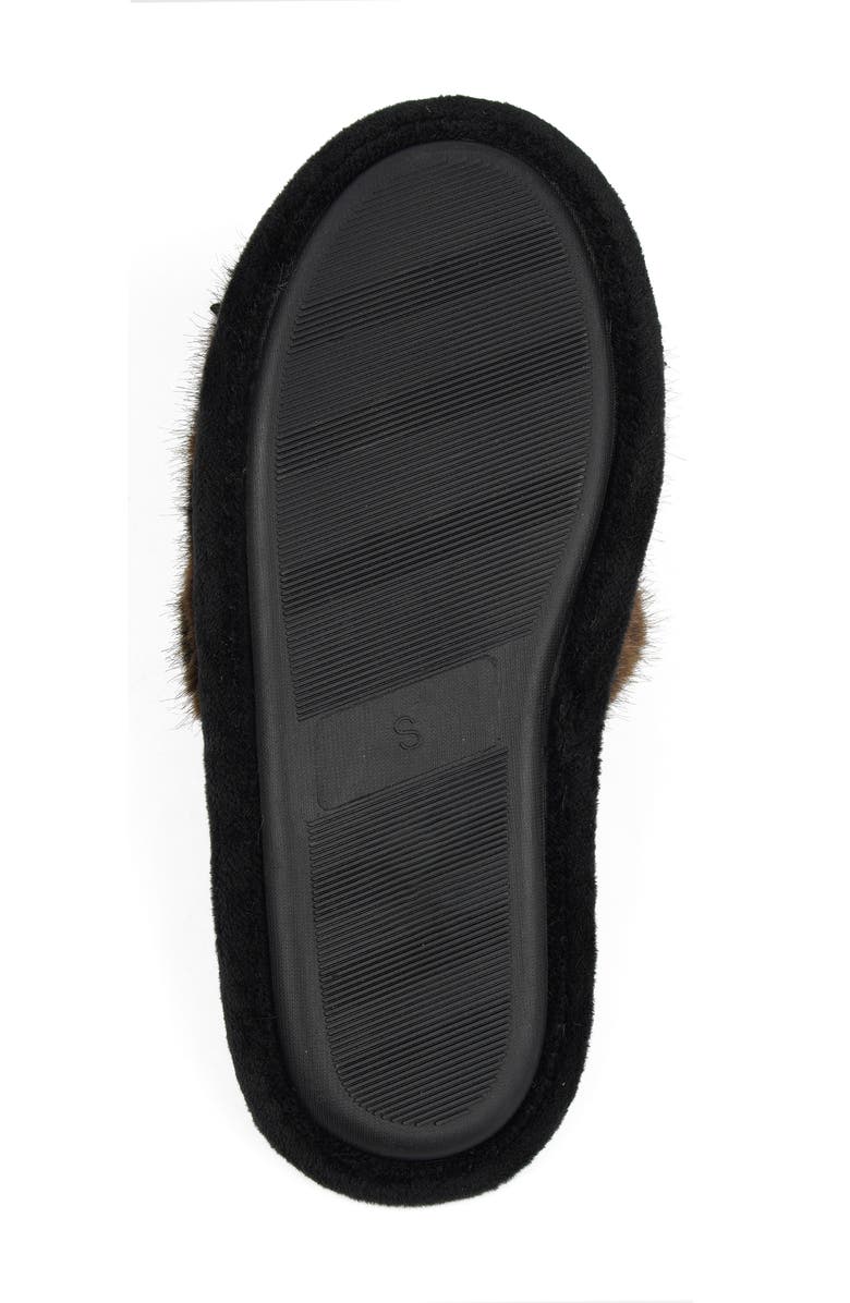 Candie's Wendy Faux Fur Slide Sandal, Alternate, color, Brown