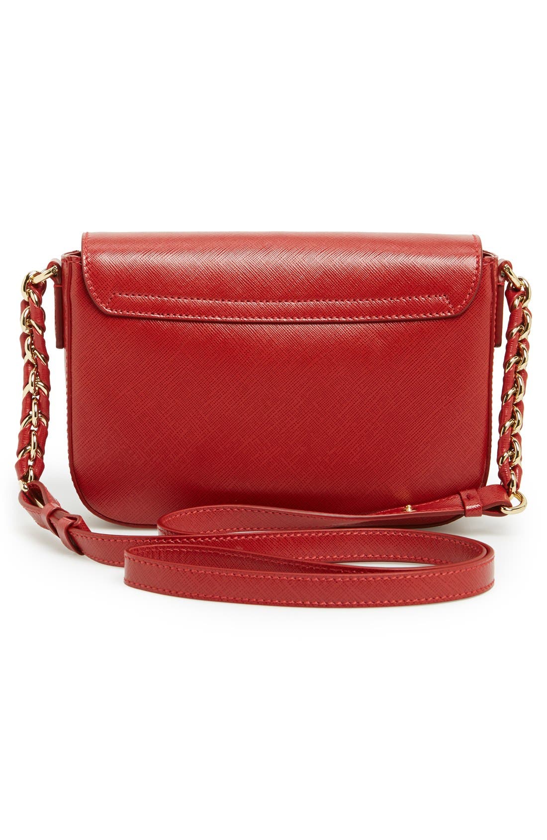 Salvatore Ferragamo 'Sandrine' Leather Shoulder Bag, Alternate, color, ROSSO