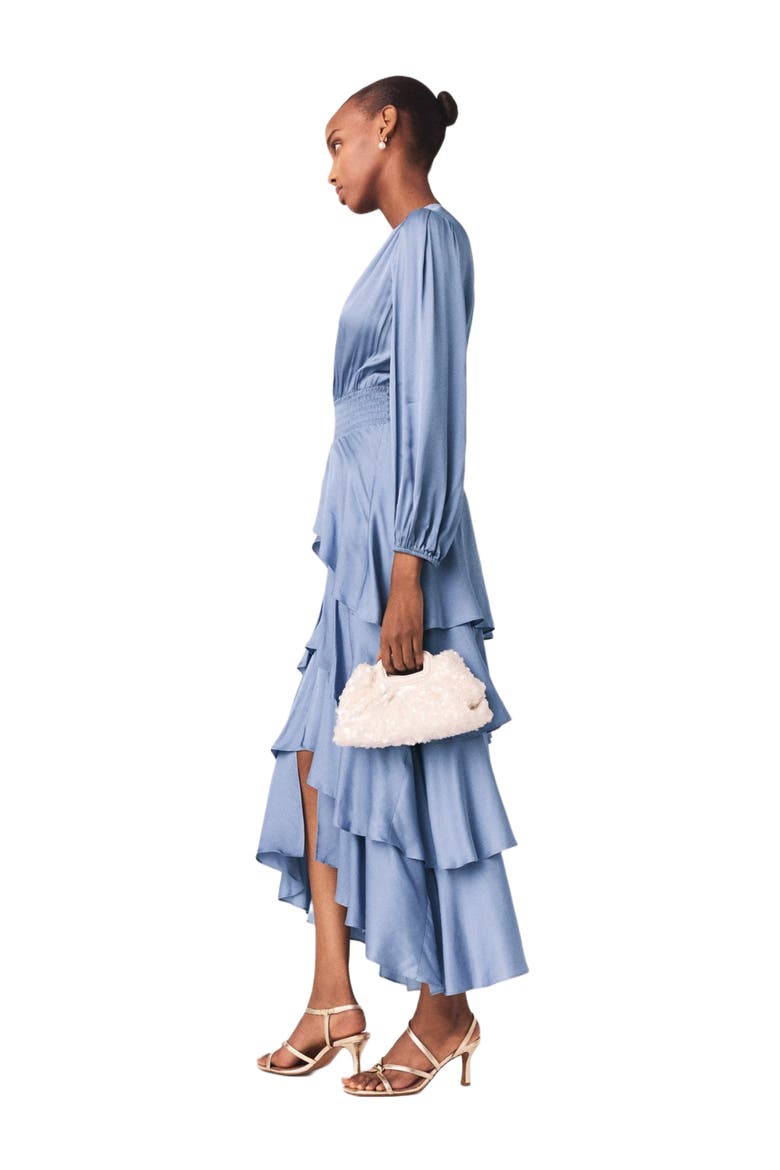 Ruffled maxi dress, Alternate, color, Blue / grey