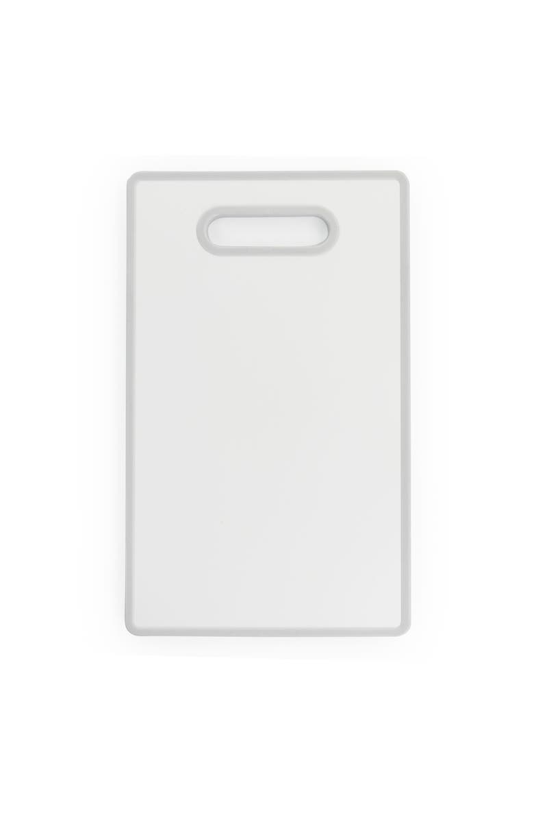 Gibson Home Beaumont 3 Piece Stainless Steel Santoku Knife Set with Cutting Board Marble, Alternate, color, White