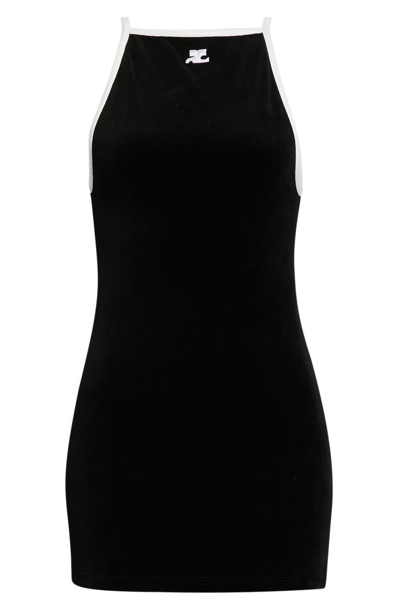 Courrèges Cotton Blend Velvet Minidress, Alternate, color,