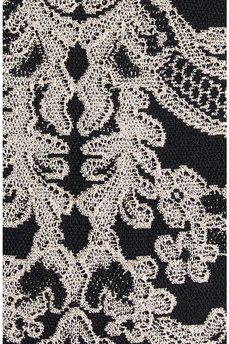 Ribcage Jacquard Peplum Top, Alternate, color, BLACK