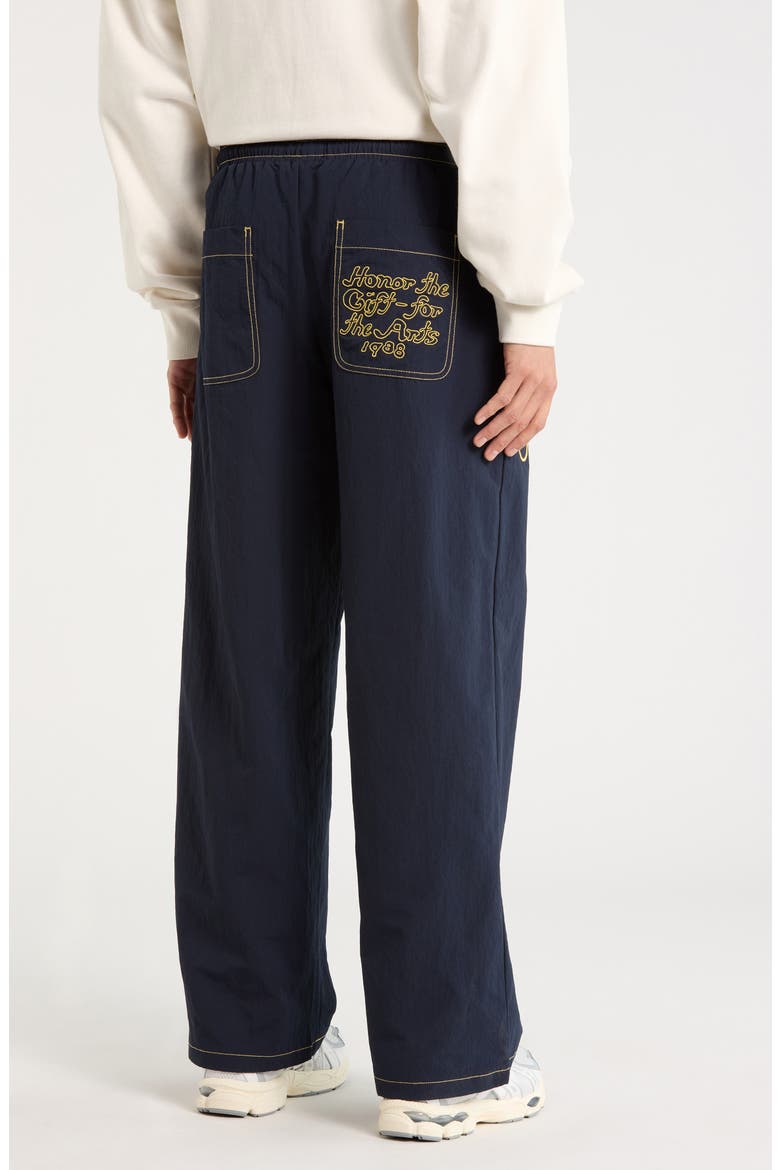 Puff Letter Woven Pants, Alternate, color, NAVY