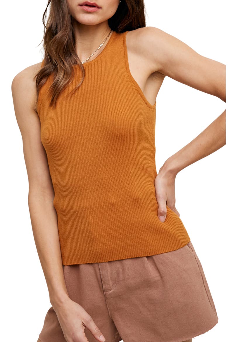 Ribbed Tank, Main, color, AMBER