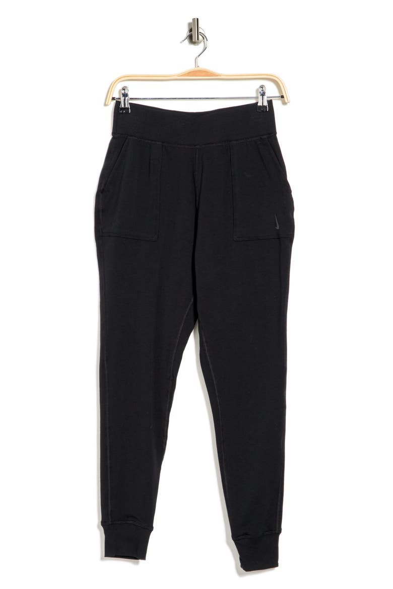 Yoga 7/8 Fleece Pants, Alternate, color, 010 BLACK/DK SMOKE GREY
