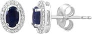 EFFY Sterling Silver Sapphire & Diamond Stud Earrings