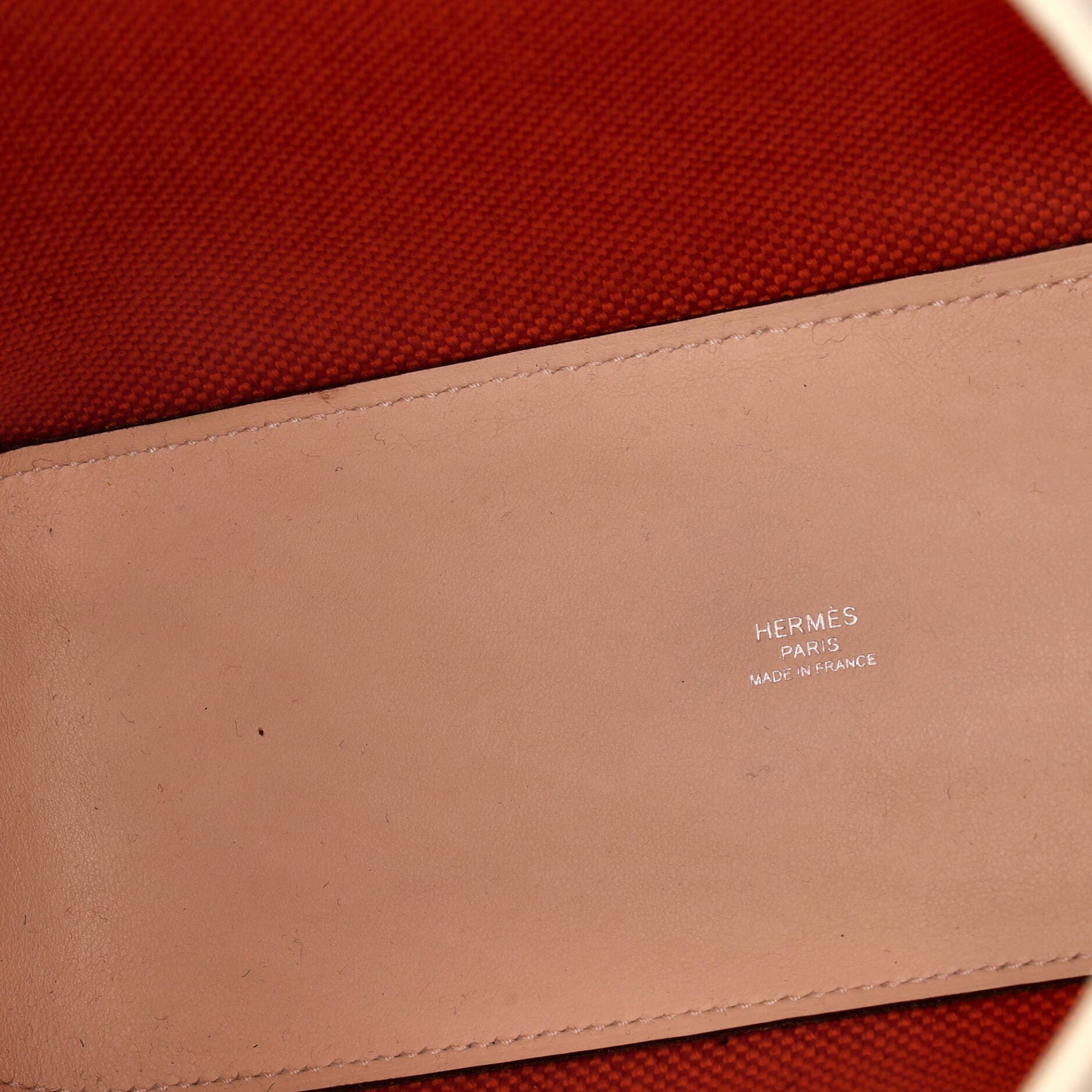 Cabas H en Biais Tote Canvas with Leather 27, Alternate, color, Orange