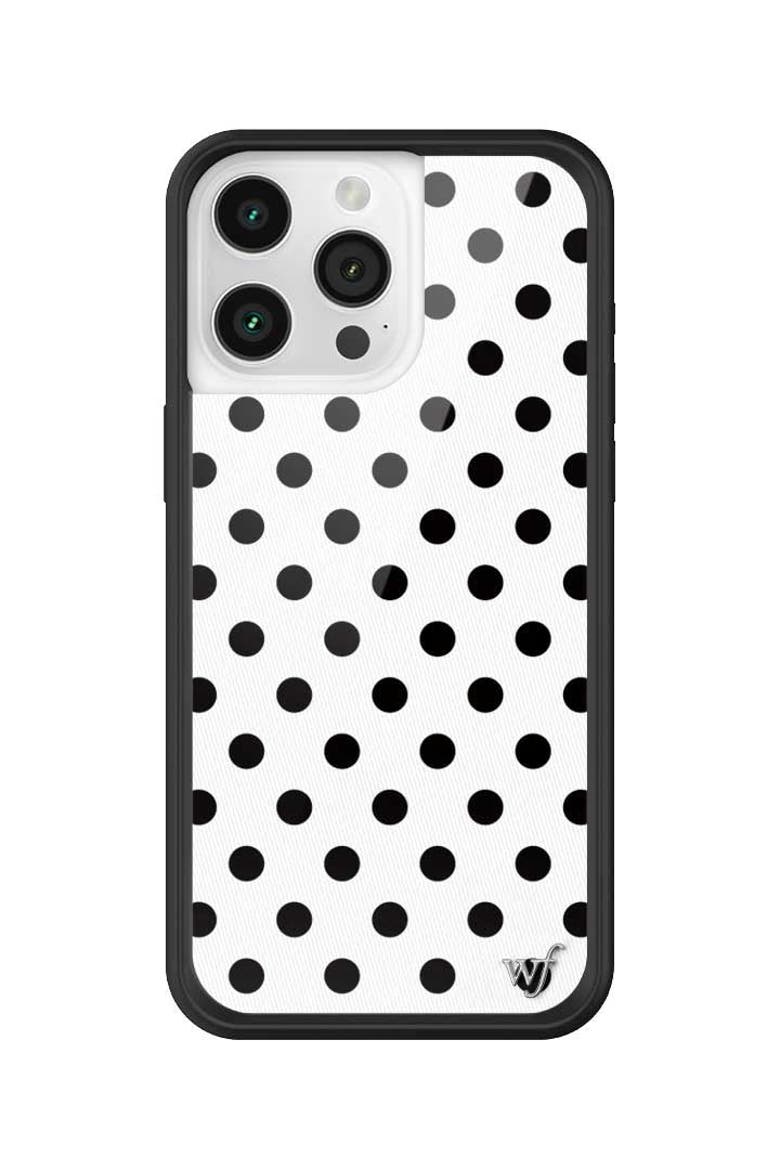 Polka Dot | White and Black iPhone Case, Alternate, color, White