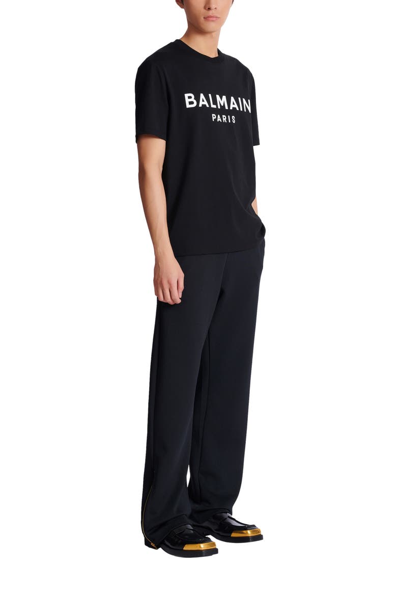 Printed cotton T-shirt, Main, color, black