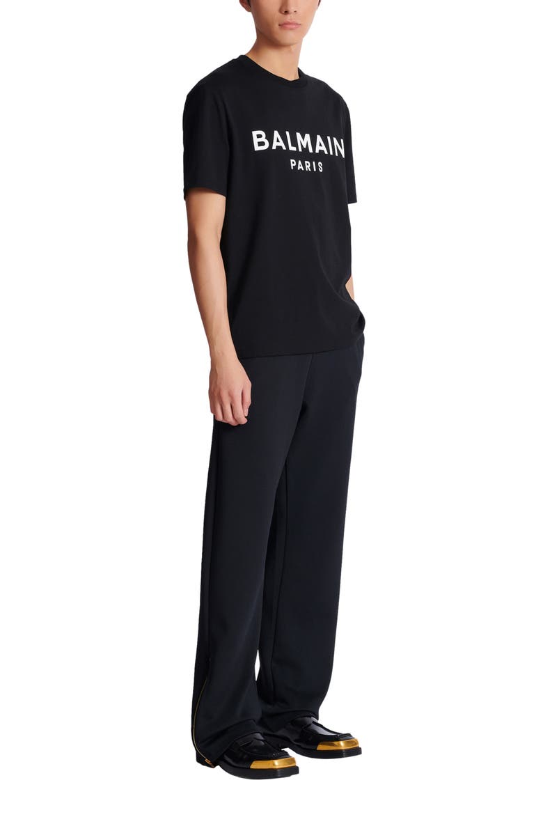 Balmain Printed cotton T-shirt, Main, color, Black