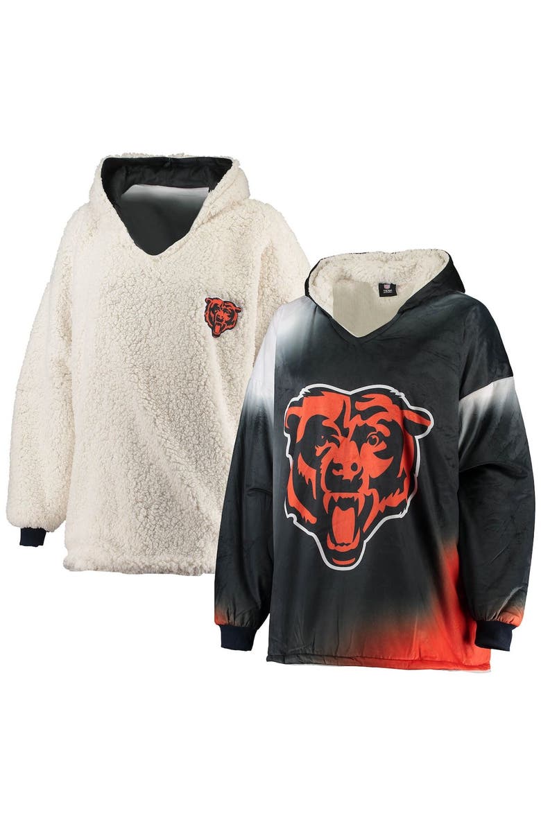FOCO Navy Chicago Bears Reversible Sherpa Hoodeez, Main, color,