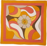 Saint Laurent Floral Print Silk Scarf