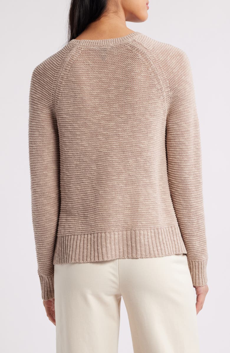 Eileen Fisher Raglan Sleeve Organic Linen & Organic Cotton Sweater, Alternate, color, Wheat