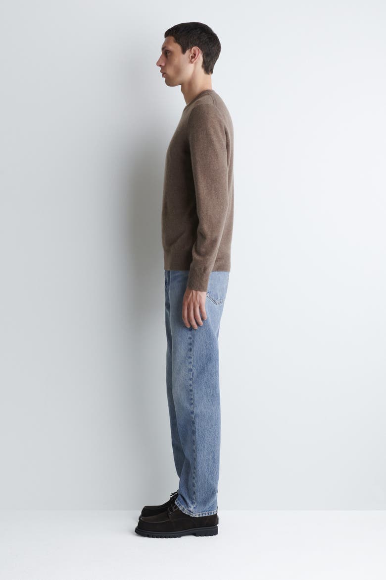 Seamless Cashmere Crew-Neck Sweater, Alternate, color, DARK UNDYED