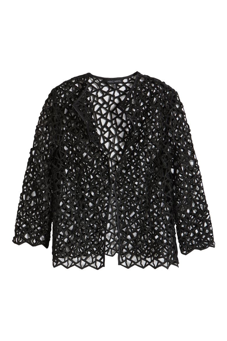 Geometric Cutout Jacket, Alternate, color, BLACK