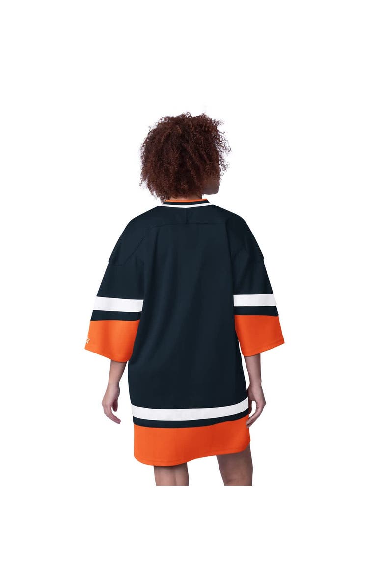 STARTER Women's Starter Navy Chicago Bears Slap Shot 3/4 Sleeve Sneaker Dress, Alternate, color,