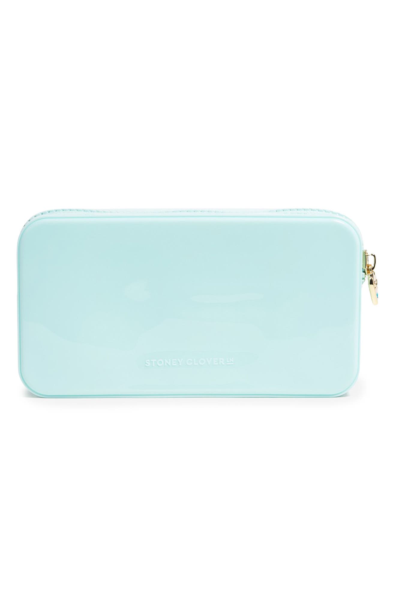 Stoney Clover Lane Small Glitter Clear Pouch, Alternate, color, Sky