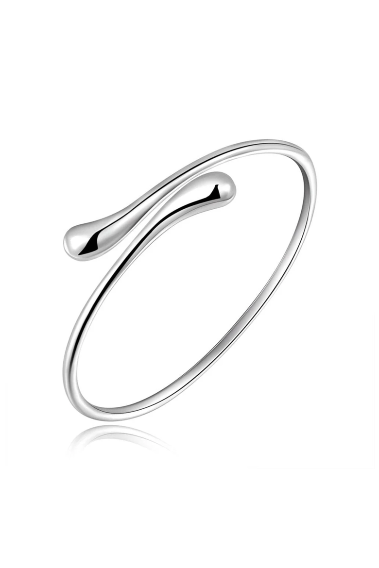 Isabella Gold Plated Teardrop Open Wrap Bangle Bracelet, Alternate, color, Silver