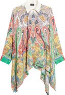 Etro Paisley Print Button-Up Poncho