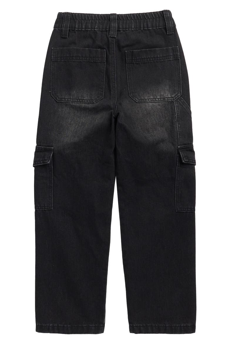 Kids' Cargo Denim Jeans, Alternate, color, WASHED BLACK