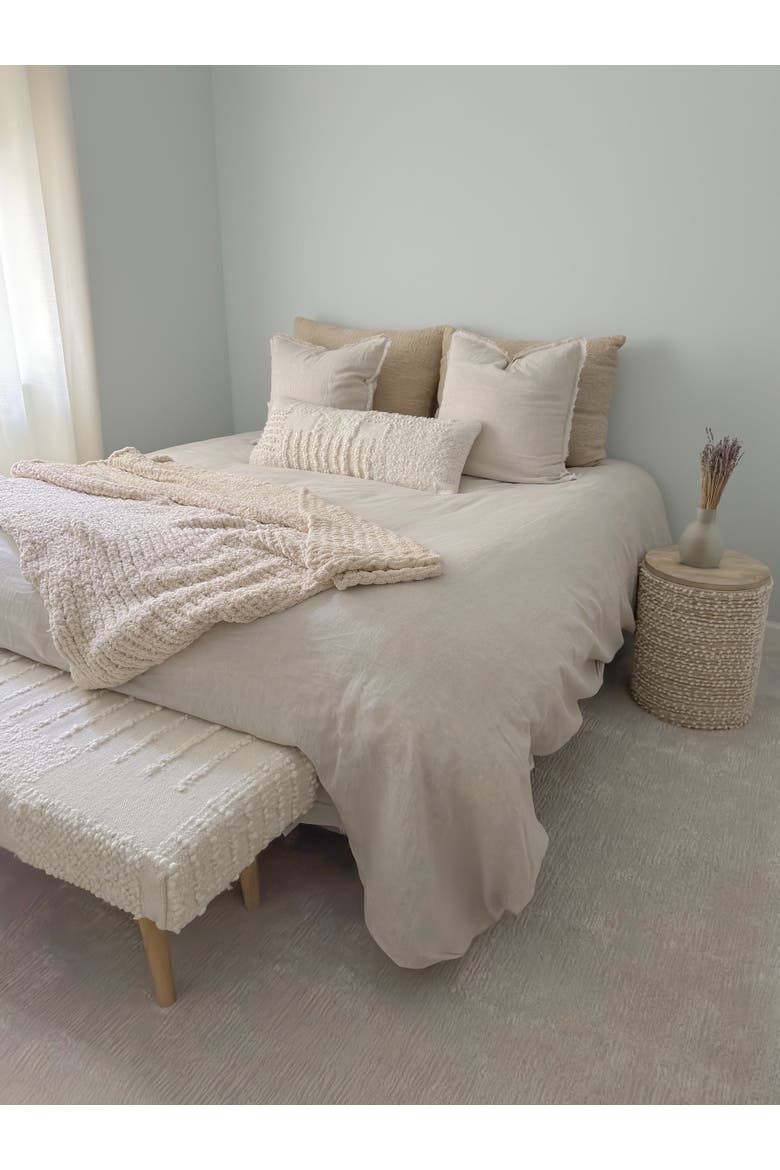 Oversized Plush Chenille Sweater Throw, Alternate, color, Sandy Beige