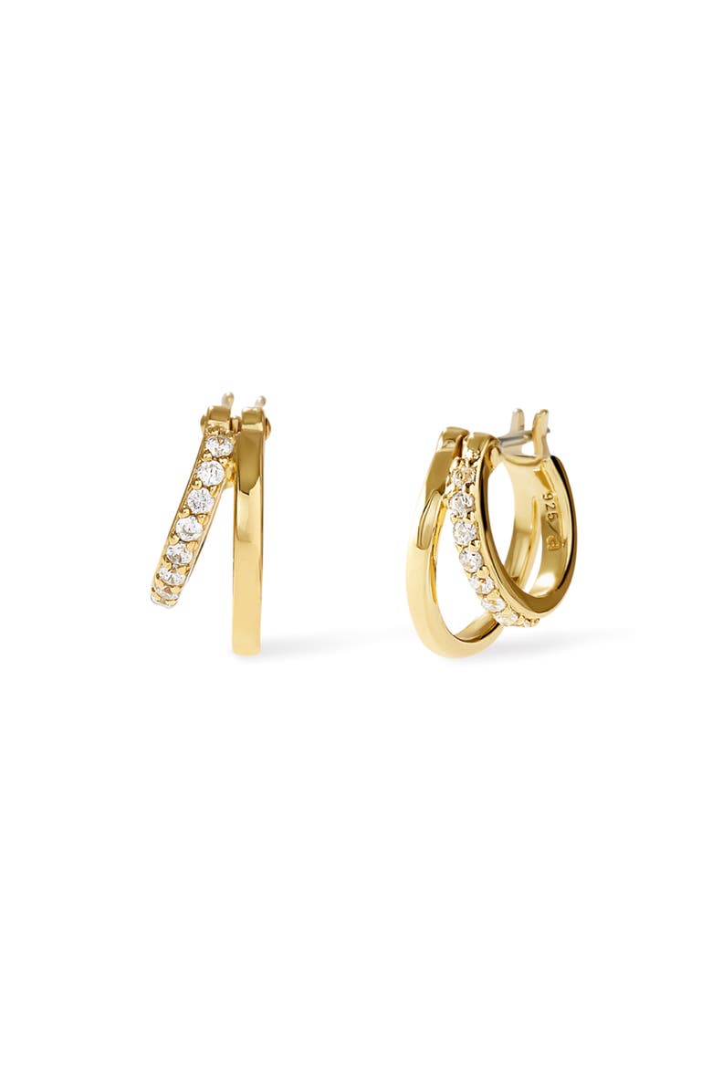 Double Hoop Earrings - Toda Mini, Main, color, Gold