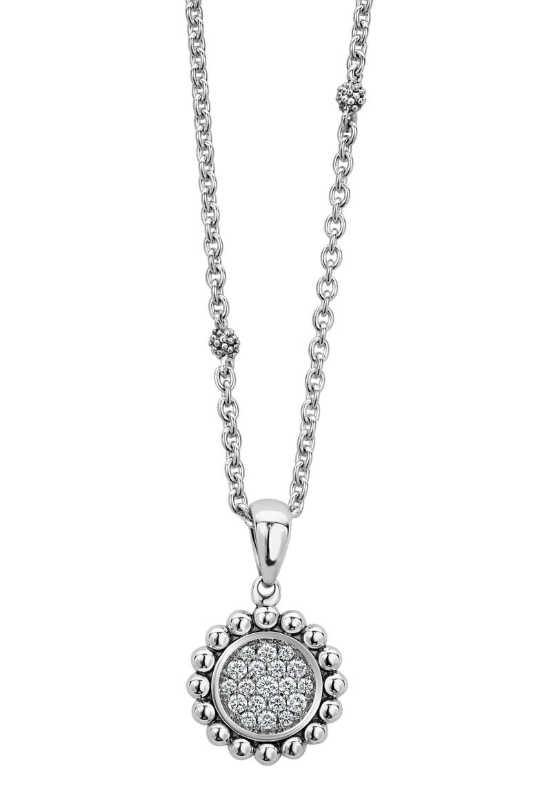 Caviar Spark Diamond Pavé Circle Pendant Necklace video