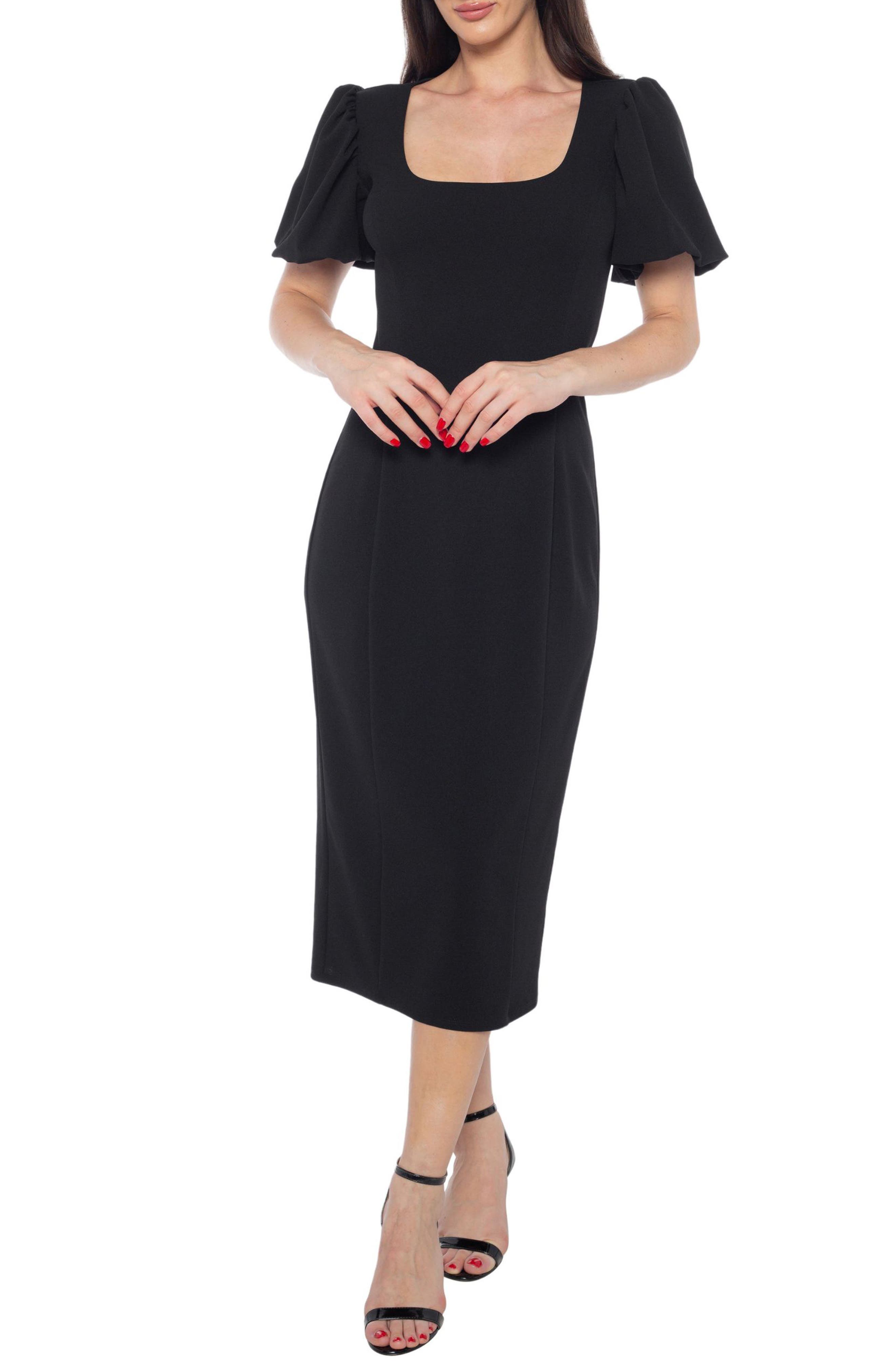 Marina Puff Sleeve Scuba Knit Dress