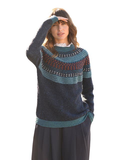 Float Stitch Yoke Donegal Sweater