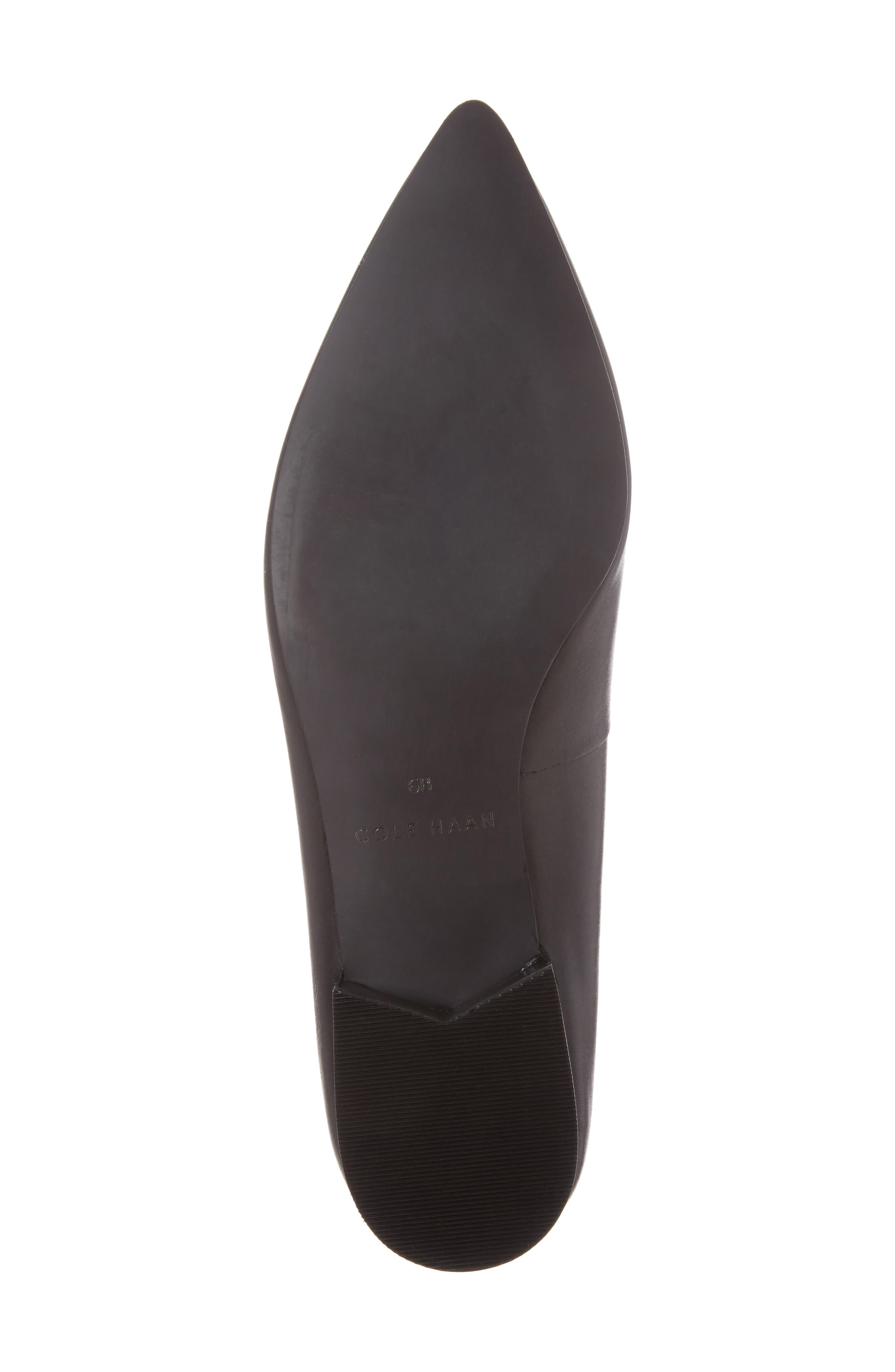 Heidy Pointy Toe Flat, Alternate, color, BLACK LEATHER