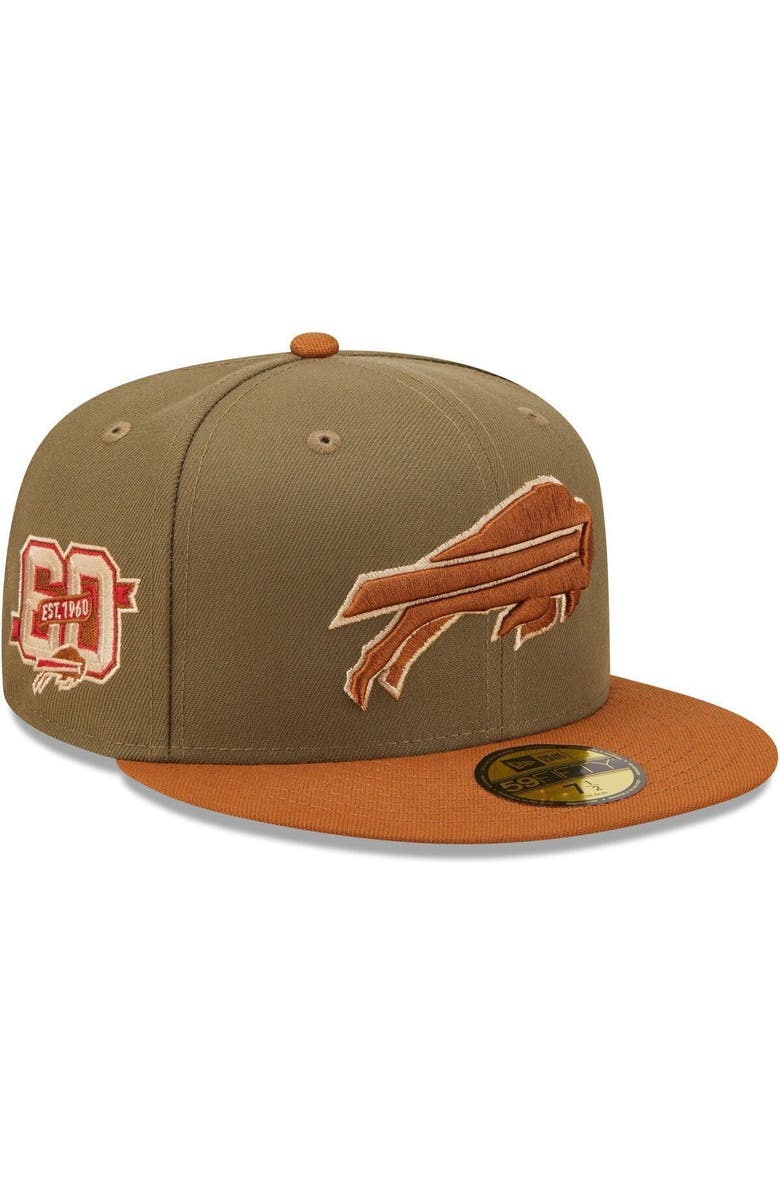 New Era Men's New Era Olive/Brown Buffalo Bills 60 Seasons Toasted Peanut 59FIFTY Fitted Hat, Main, color, 