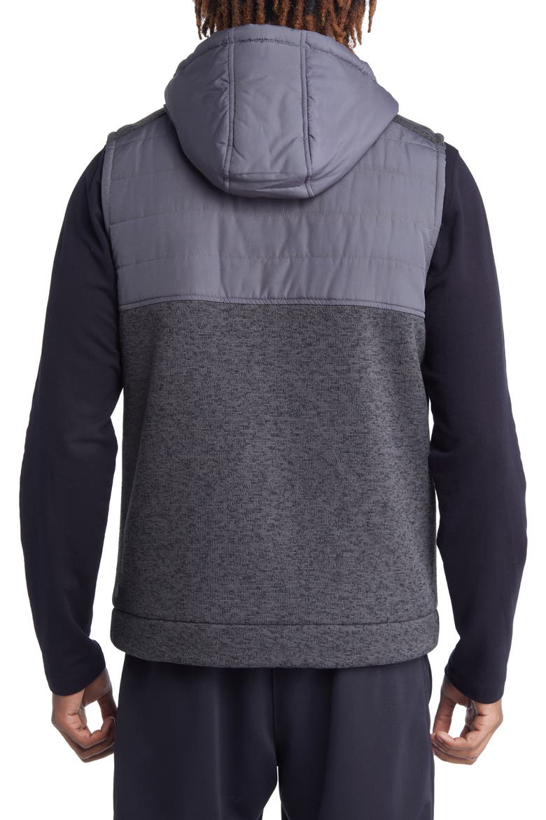 Hybrid Hooded Puffer Vest, Alternate, color, GREY DARK CHARCOAL