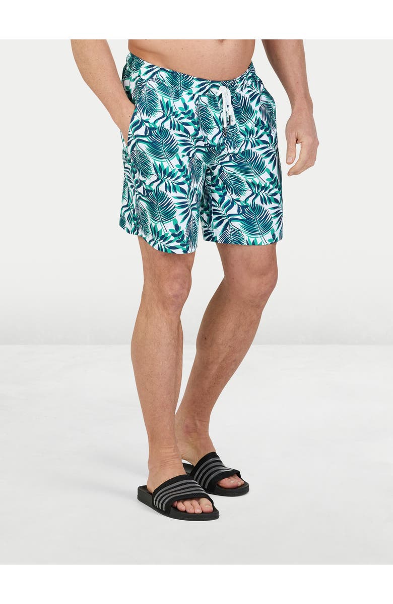 Raging Bull Hawaiian Printed Swim Shorts, Main, color, Green