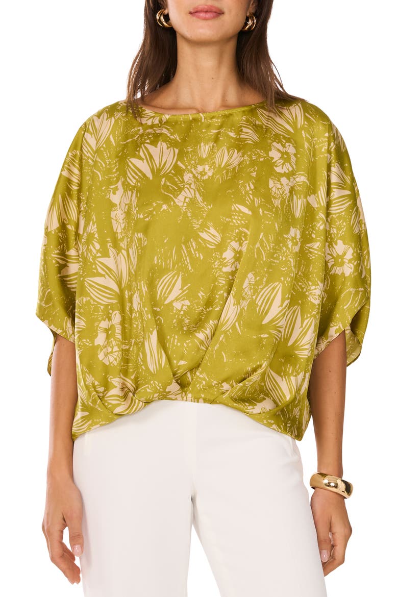Botanical A-Line Top, Main, color, GREEN OASIS