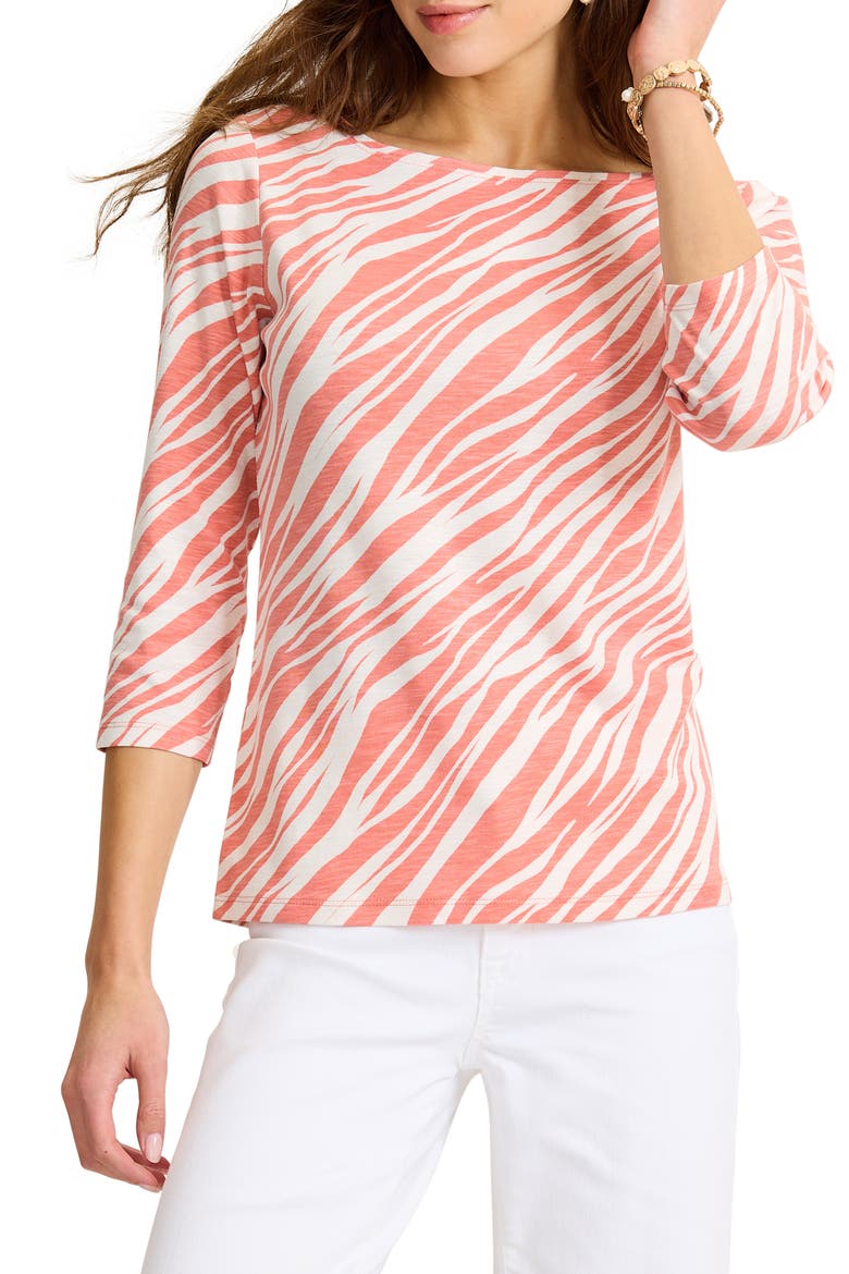 Ashby Isles Coastal Zebra Cotton T-Shirt, Main, color, PEACH GELATO