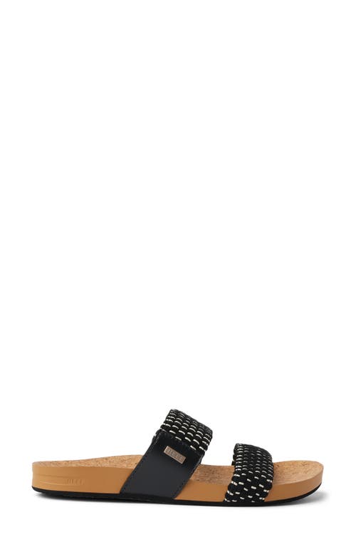 Reef Cushion Vista Hi Slide Sandal In Black