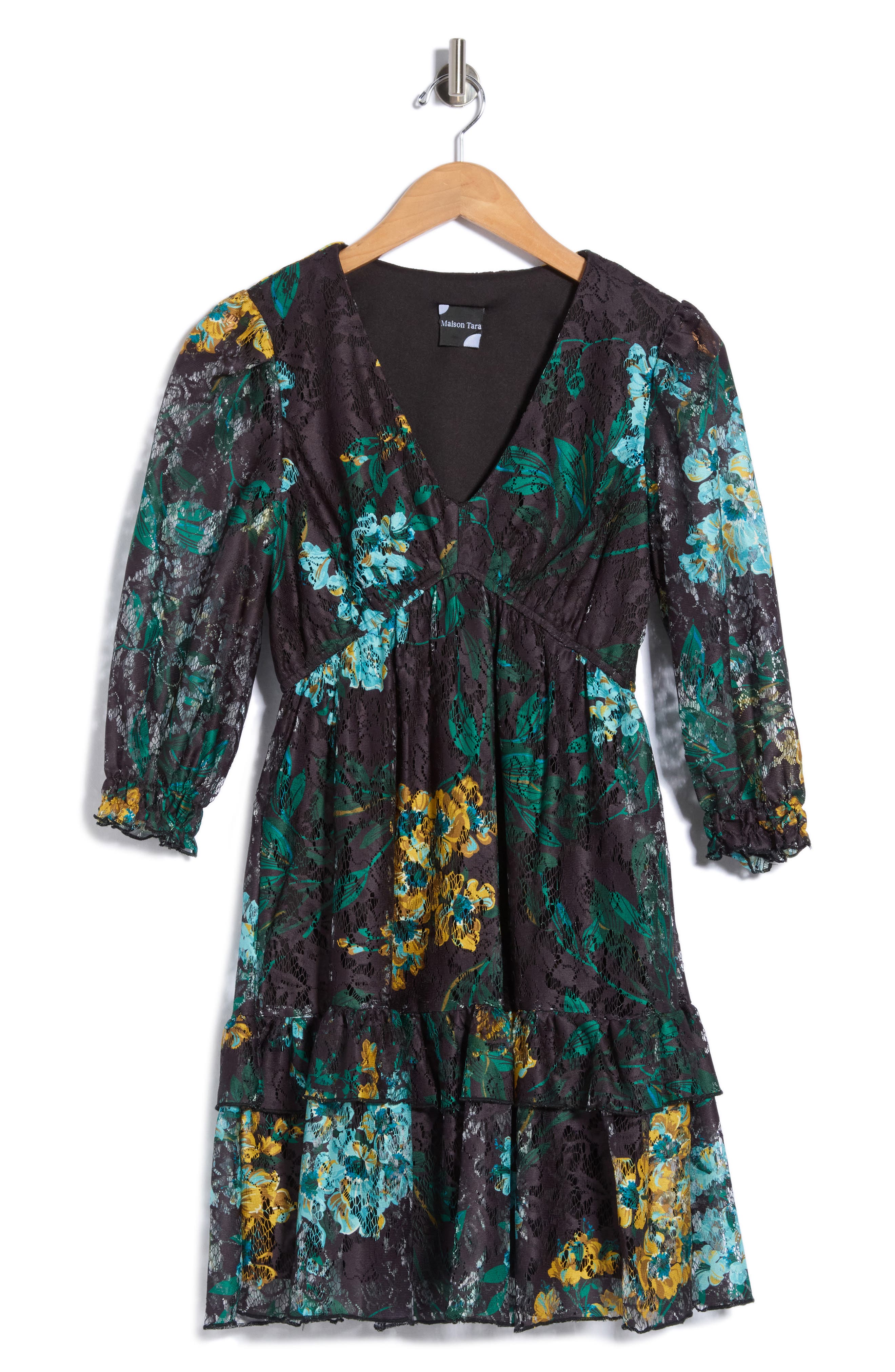 Maison Tara Print Rose Lace Dress (Women) | Nordstromrack