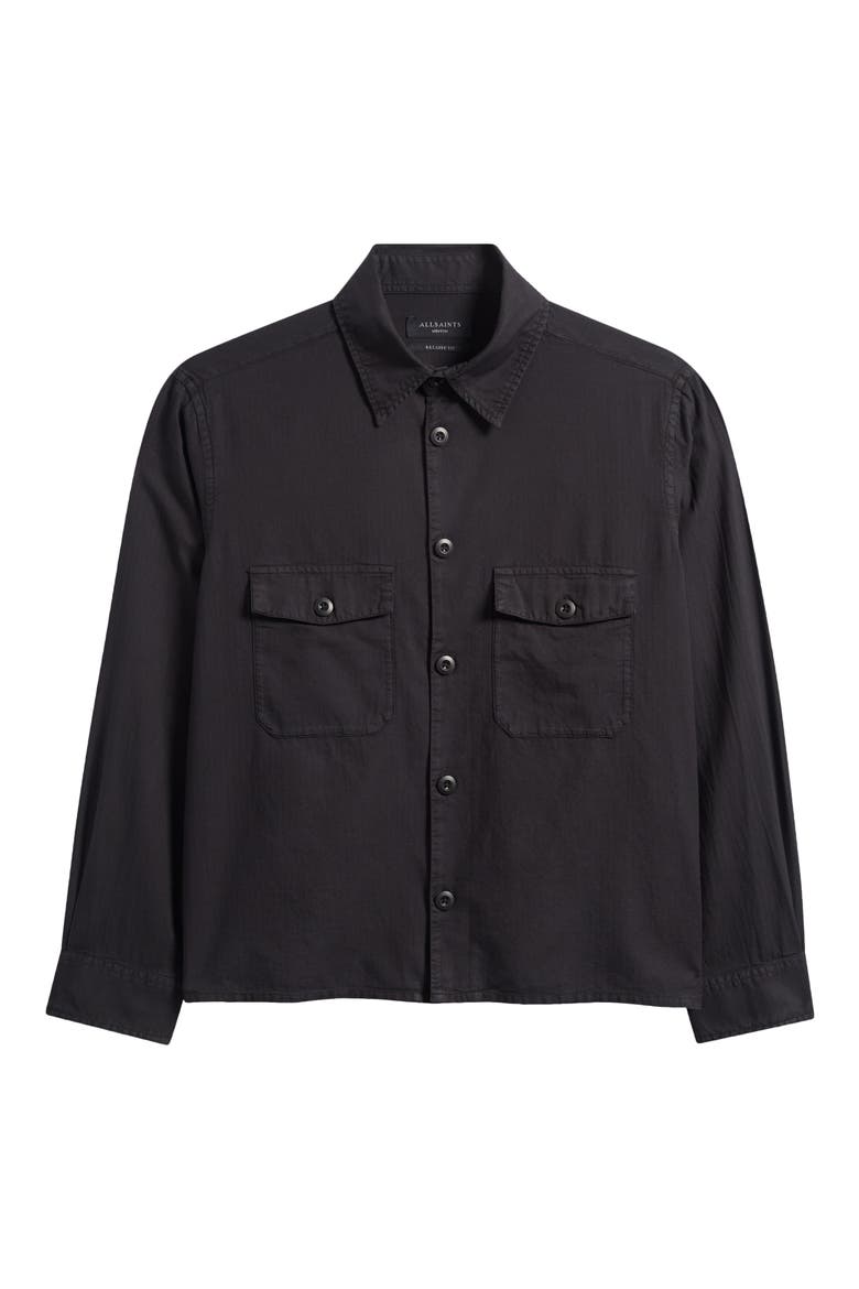 Strand Button-Up Shirt, Main, color, SHADED BLACK