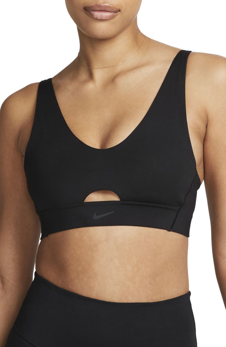 Nike Dri-FIT Indy Padded Strappy Cutout Medium Support Sports Bra, Main, color, 