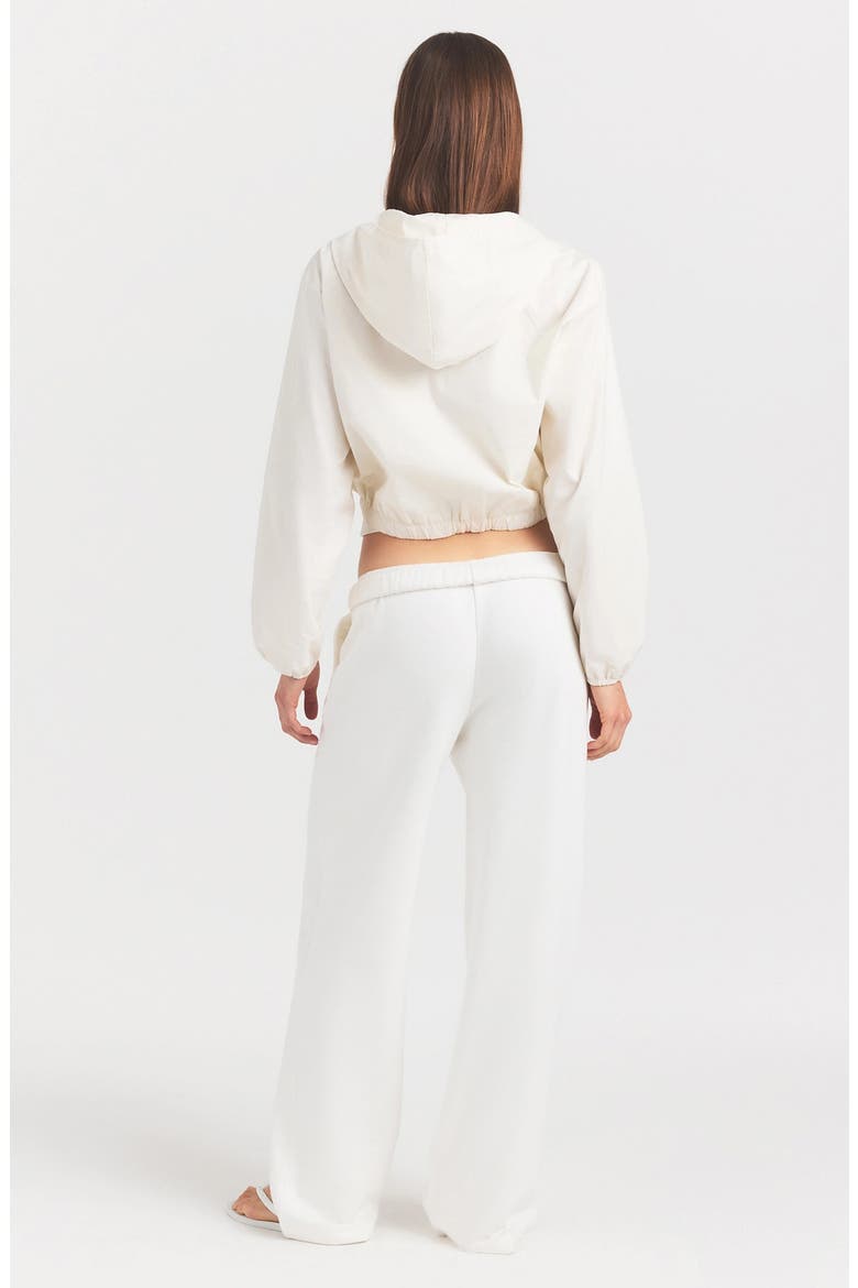 Swiss Cotton Crop Zip Hoodie, Alternate, color, EGRET
