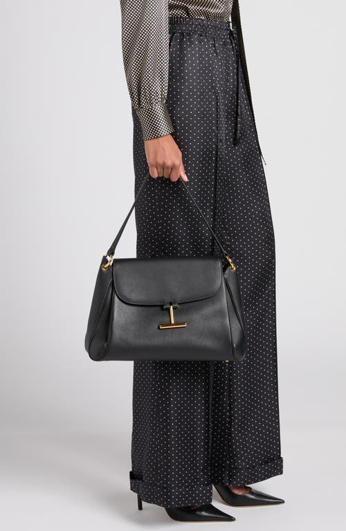 Tom Ford Medium Tara Leather Shoulder Bag In Black