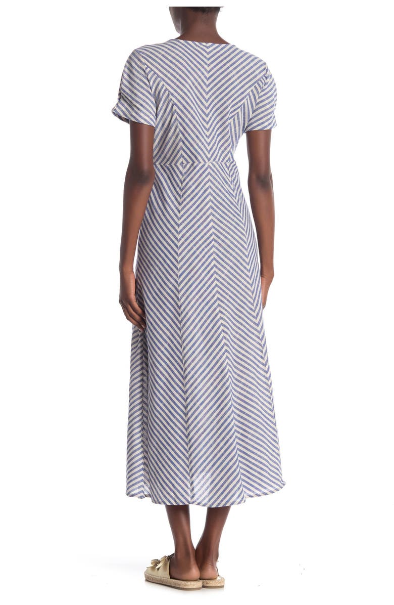 MAX STUDIO Striped Button Front Midi Dress, Alternate, color, 